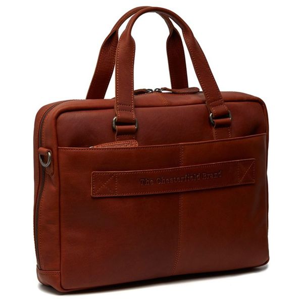 The Chesterfield Brand Manhattan Laptoptasche 15-15.6 Zoll - Echtes Leder - Cognac