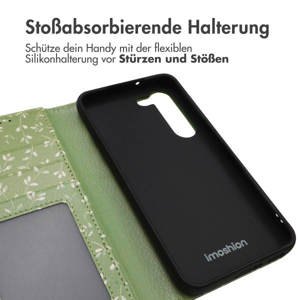 imoshion ﻿Design Klapphülle für das Samsung Galaxy S23 - Green Flowers