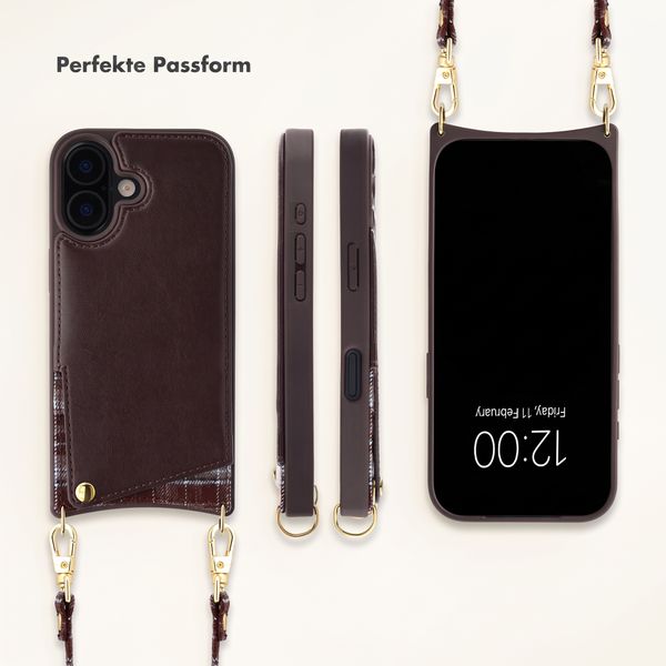 Selencia Nova HandyHülle mit Kordel und Kartenhalter Apple iPhone 17 - Checks