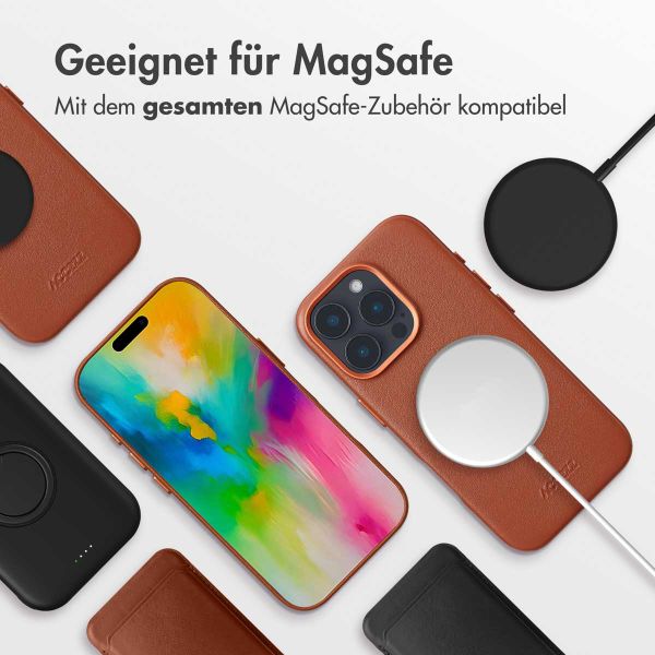 Accezz MagSafe Leather Backcover für das iPhone 16 Pro Max - Sienna Brown