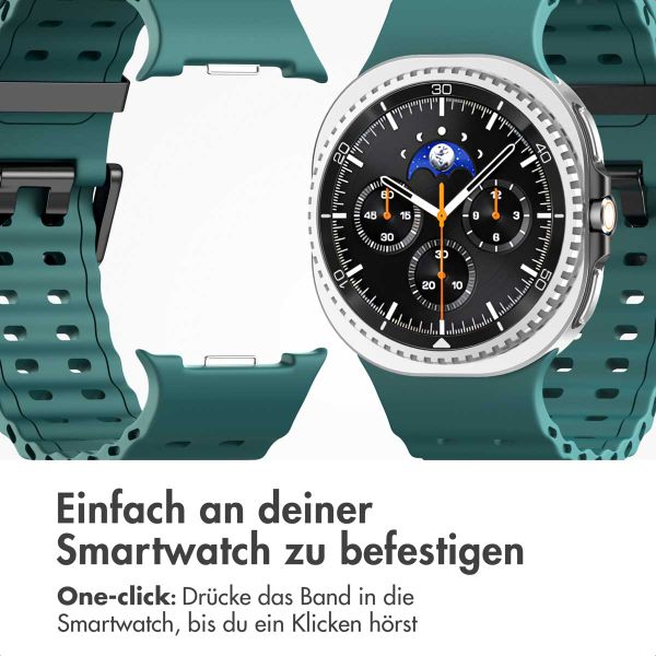 imoshion Ocean Silikonarmband für das  Samsung Galaxy Watch 8 (40/44mm) / Classic (46mm) - Dunkelgrün