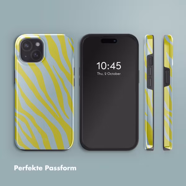 Selencia Vivid Rückabdeckung mit MagSafe Apple iPhone 15 - Zebra Winter Sky Titanium Yellow