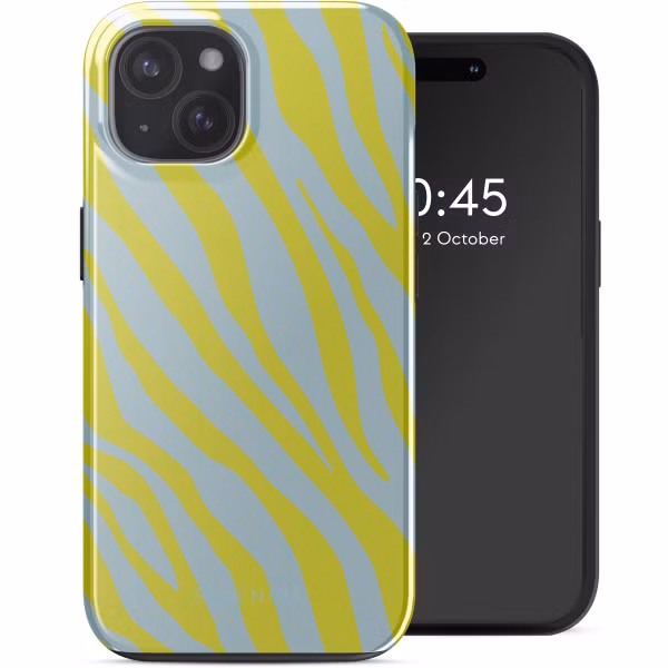 Selencia Vivid Rückabdeckung mit MagSafe Apple iPhone 15 - Zebra Winter Sky Titanium Yellow