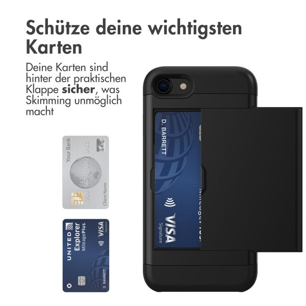 imoshion Backcover mit Kartenfach Apple iPhone SE (2022 / 2020) / 8 / 7 - Schwarz