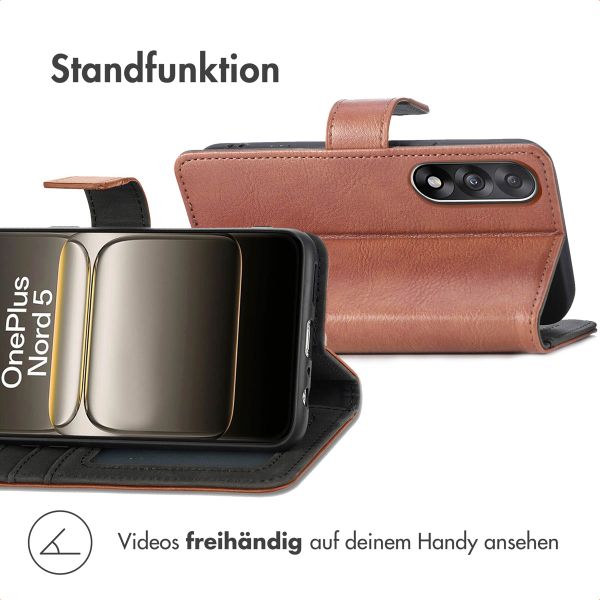 imoshion Luxuriöse Klapphülle OnePlus Nord 5 - Braun