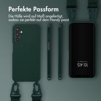 Selencia SilikonHülle mit abnehmbarem Band Samsung Galaxy A25 (5G) - Dunkelgrün