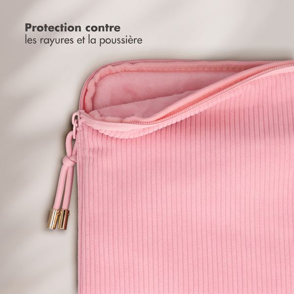 Selencia Cord Laptop Hülle 15-16 Zoll - Laptop Sleeve - Soft Blush