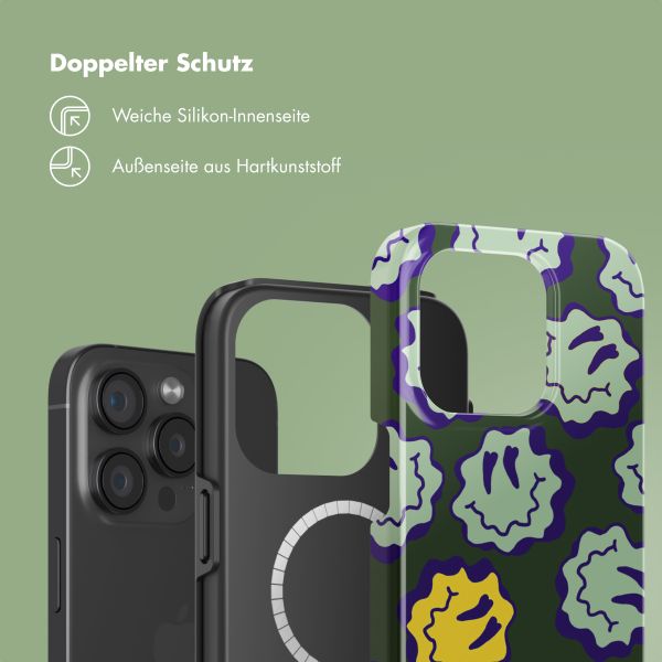 Selencia Vivid Rückabdeckung mit MagSafe Apple iPhone 15 Pro - Wavy Smiley Green
