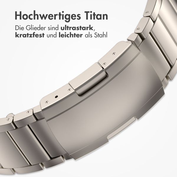 Accezz Mattes Titanstahlarmband für die Apple Watch Series 1 bis 10 / SE / Ultra (2) (44/45/46/49 mm) - Titan