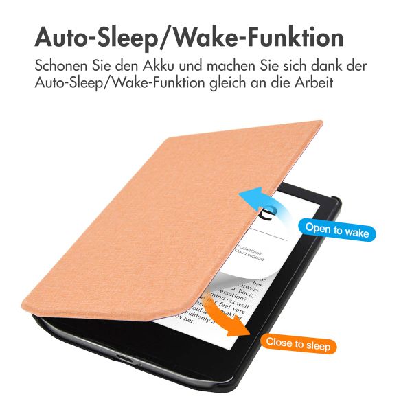 imoshion Canvas Sleepcover Klapphülle Pocketbook Verse / Verse Pro / Verse Pro Color / Vivlio Light / Light HD - Peach