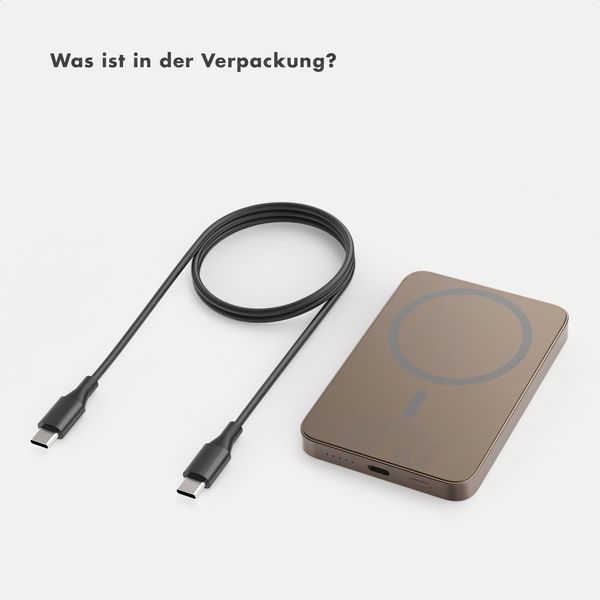Selencia Vivid Powerbank 5.000 mAh - MagSafe und Qi - Desert Gold / Wavy Baby Choco
