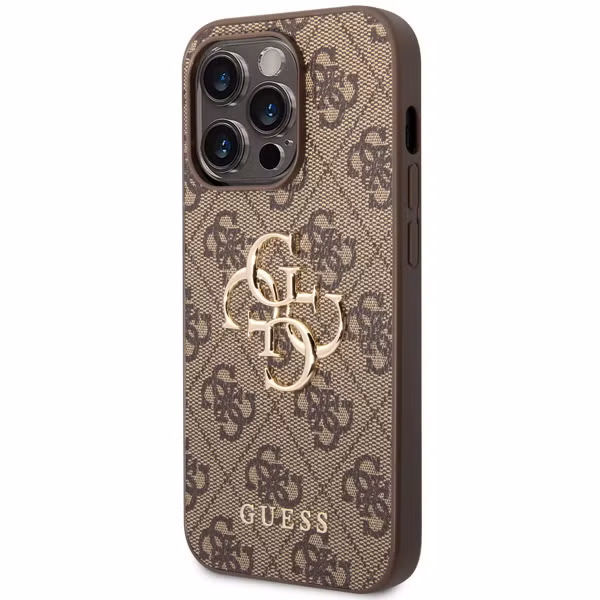 Guess 4G Metal Logo Back Cover Apple iPhone 14 Pro - Braun