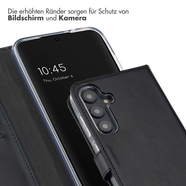 Selencia Echtleder Klapphülle Samsung Galaxy S24 FE - Schwarz