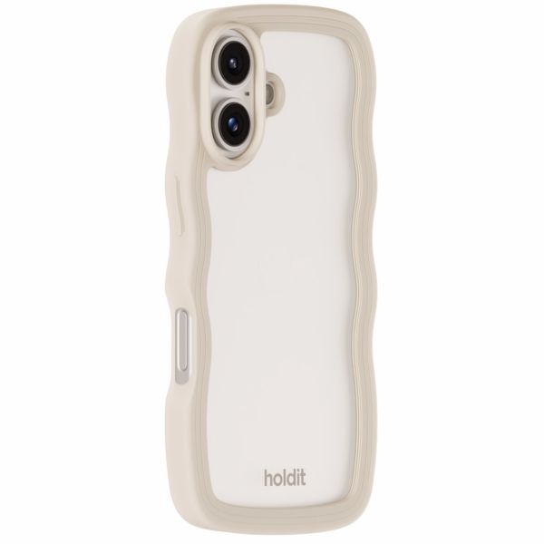 Holdit Wavy Case Apple iPhone 16 Plus - Transparent / Light Beige