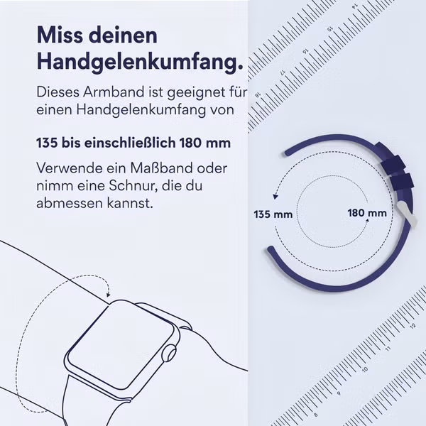 imoshion Flexibles Silikonarmband -   Universelle 20 mm Anschluss - Grau