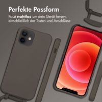 imoshion Color Backcover mit abnehmbarem Handykette und MagSafe Apple iPhone 12 (Pro) - Black Coffee