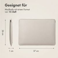 Accezz Leather Laptop Hülle Apple MacBook 15 Zoll - Laptop Sleeve - Beige