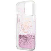 Guess 4G Logo Liquid Glitter Back Cover für das iPhone 13 Pro - Pink