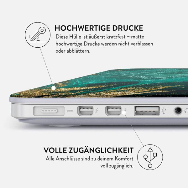 Burga Hardshell Hülle für das MacBook Pro 14 Zoll (2021 / 2023 M3 chip / 2024 M4 chip) - A2442 / A2779 / A2918 / A3112 / A3185 / A3401 - Emerald Pool