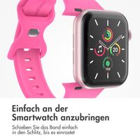 imoshion Silikon-Armband⁺ für  Apple Watch Series 1 t/m 11 / SE / Ultra (44/45/46/49 mm) - Größe M/L - Barbie Pink