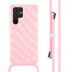 imoshion SilikonHülle design mit Band Samsung Galaxy S22 Ultra - Retro Pink