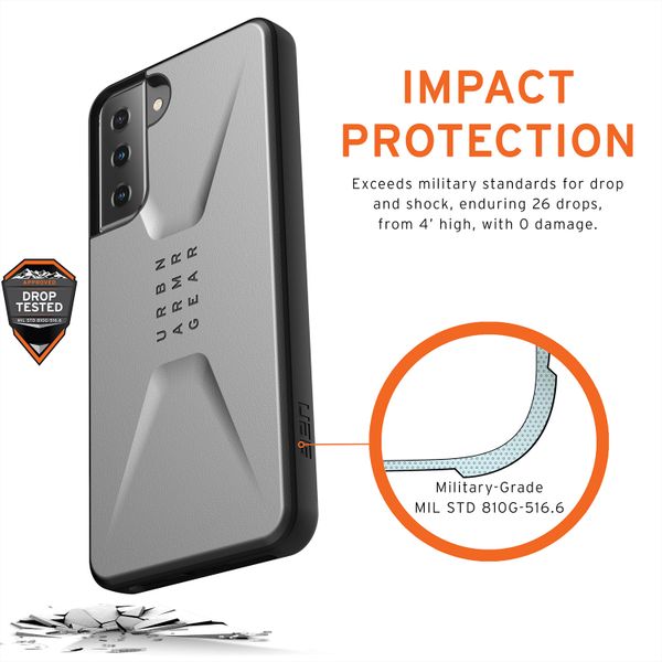 UAG Civilian Backcover für das Samsung Galaxy S21 - Silber