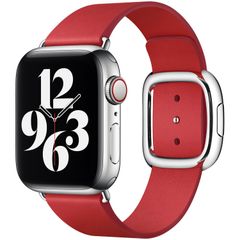 Apple Leather Band Modern Buckle für die Apple Watch Series 1 bis 9 / SE (38/40/41 mm) | Series 10 (42 mm) - Größe L - Scarlet