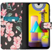 imoshion Design TPU Klapphülle Samsung Galaxy M31 - Blossom Watercolor Black