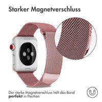 imoshion Magnetisches Milanaise Armband für das  Apple Watch Series 1 - 9 / SE (38/40/41 mm) | Series 10 / 11 (42 mm) - Größe S - Rosa