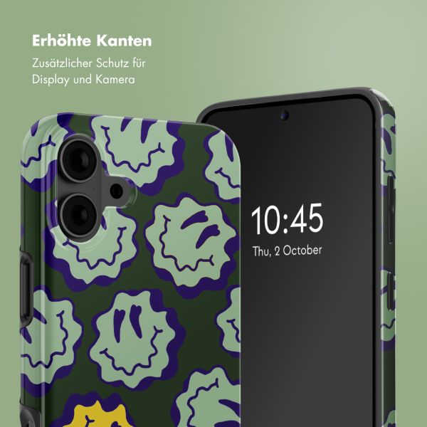 Selencia Vivid Rückabdeckung mit MagSafe Apple iPhone 16 - Wavy Smiley Green