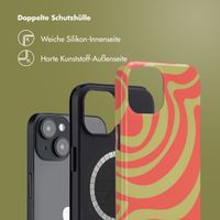 Selencia Vivid Rückabdeckung mit MagSafe Apple iPhone 14 - Wavy Swirl Orange Fern