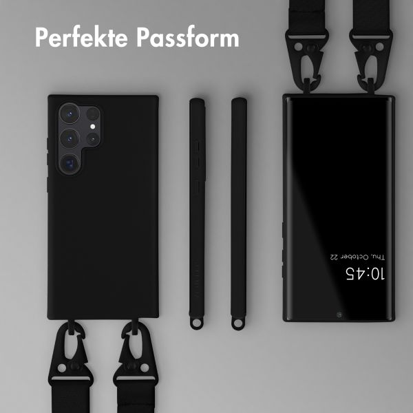 Selencia SilikonHülle mit abnehmbarem Band Samsung Galaxy S23 Ultra - Schwarz