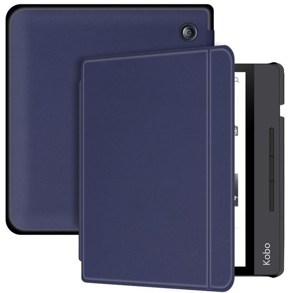 imoshion Slim Hard Case Sleepcover mit Stand für das Kobo Libra H2O - Dunkelblau