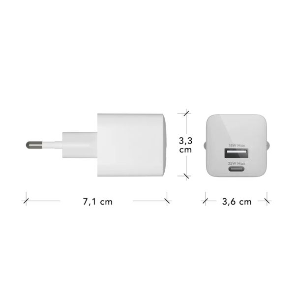 dbramante1928 re-charge | Netzteil - USB-C 25 Watt + USB-A 18 Watt - Weiß