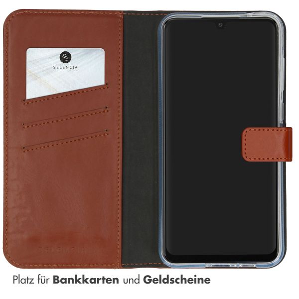 Selencia Echtleder Klapphülle Samsung Galaxy A55 - Hellbraun