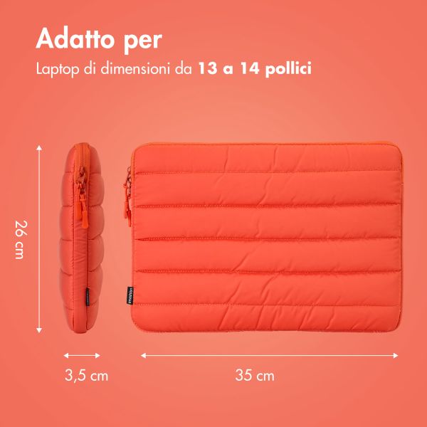 imoshion Puffer Laptop Hülle 13-14 Zoll - Laptop Sleeve - Apricot Crush Orange
