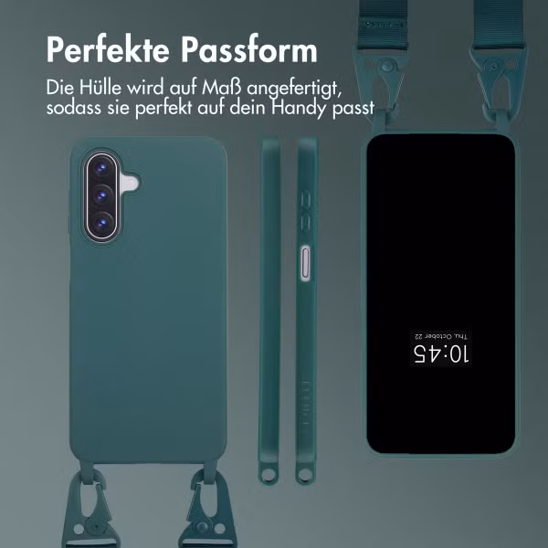 Selencia SilikonHülle mit abnehmbarem Band Samsung Galaxy A17 - Dunkelgrün
