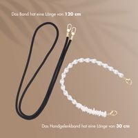 Selencia Handykette Set mit Perlen und Muscheln - Midnight Black