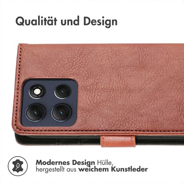 imoshion Luxuriöse Klapphülle Motorola Moto G86 Power - Braun