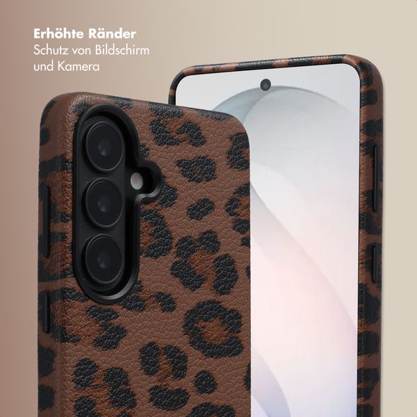 Selencia Sabi Backcover Leopardenmuster mit MagSafe Samsung Galaxy S26 - Mocha Brown