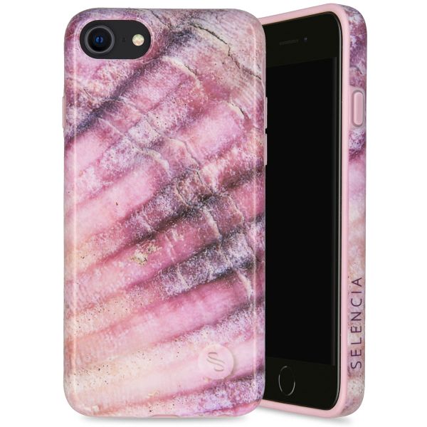 Selencia Aurora Fashion Back Case für das iPhone SE (2022 / 2020) / 8 / 7 - ﻿Strapazierfähige Hülle - 100 % recycelt - Ocean Shell Purple