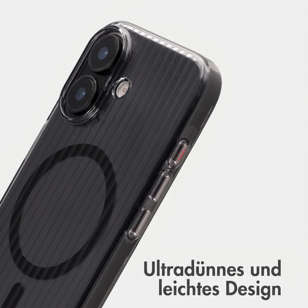 Accezz Lite Backcover mit MagSafe | Fluted | Apple iPhone 16 - Schwarz