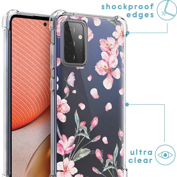 imoshion Design Hülle mit Band für das Samsung Galaxy A72 - Blossom Watercolor