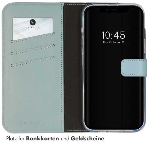 Selencia Echtleder Klapphülle Apple iPhone 14 Plus - Air Blue