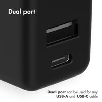 imoshion Wandladegerät - Ladegerät - USB-C- und USB-Anschluss - Power Delivery - 20 Watt - Schwarz