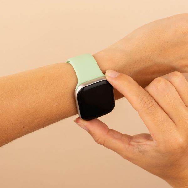 imoshion Silikon-Armband⁺ für  Apple Watch Series 1 t/m 9 / SE (38/40/41 mm) | Series 10 / 11 (42 mm) - Größe S/M - Pistachio