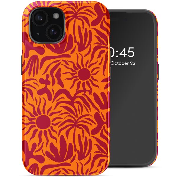 Selencia Vivid Tough Back Cover mit MagSafe für das iPhone 15 - Tropical Vibes Apricot