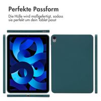 Accezz Liquid Silicone Back Cover mit Stifthalter für das iPad Air 11 Zoll (2025) M3 / (2024) M2 / Air 5 (2022) / Air 4 (2020) - Dunkelgrün