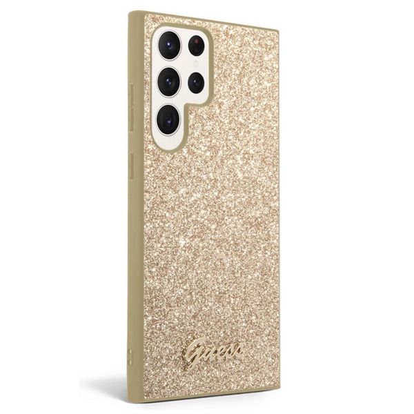 Guess Glitter Flakes Back Cover für das Samsung Galaxy S24 Ultra - Gold