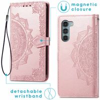 imoshion Mandala Klapphülle für das Motorola Moto G200 - Rose Gold